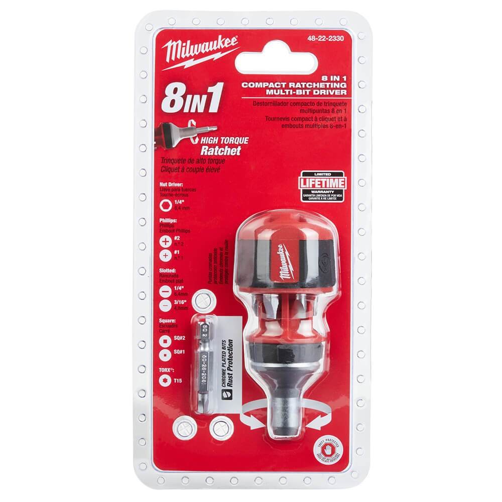 Milwaukee 48-22-2330 8-in-1 Hex Shank Compact Ratcheting Multi-Bit Driver - Image 6