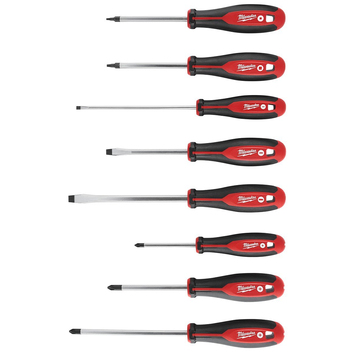 Milwaukee 48-22-2718 Hex Wrench Ready Magnetic Tips Screwdriver Set w/ SQ - 8pc - Image 2