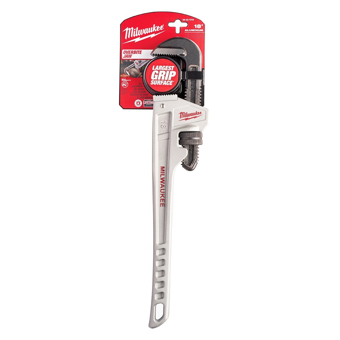 Milwaukee 48-22-7218 18-Inch Durable Aluminum Ergonomic Pipe Wrench - Image 4
